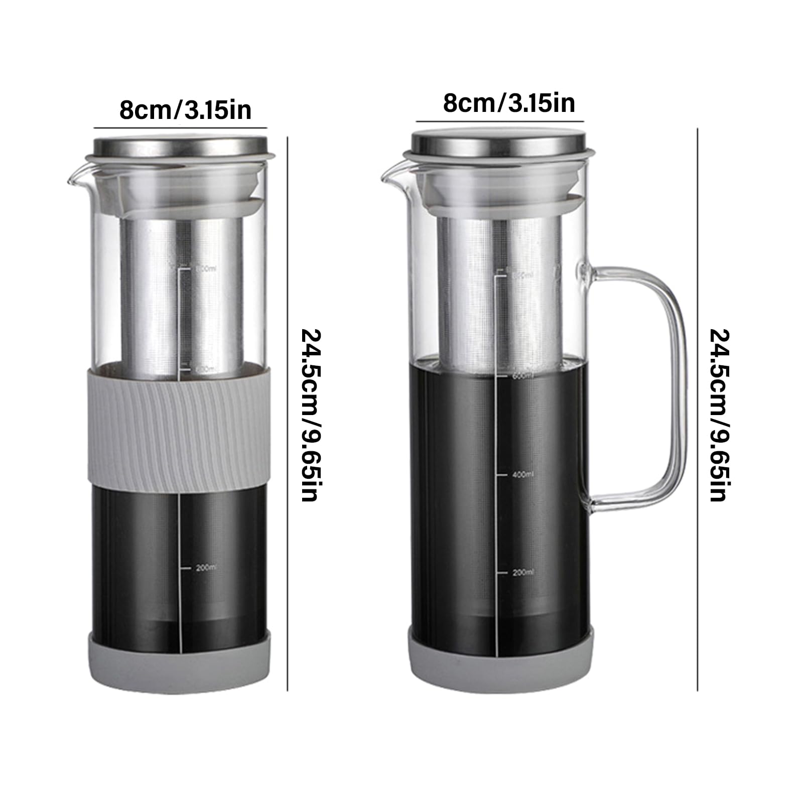 Infuseur à café froid en verre et acier
