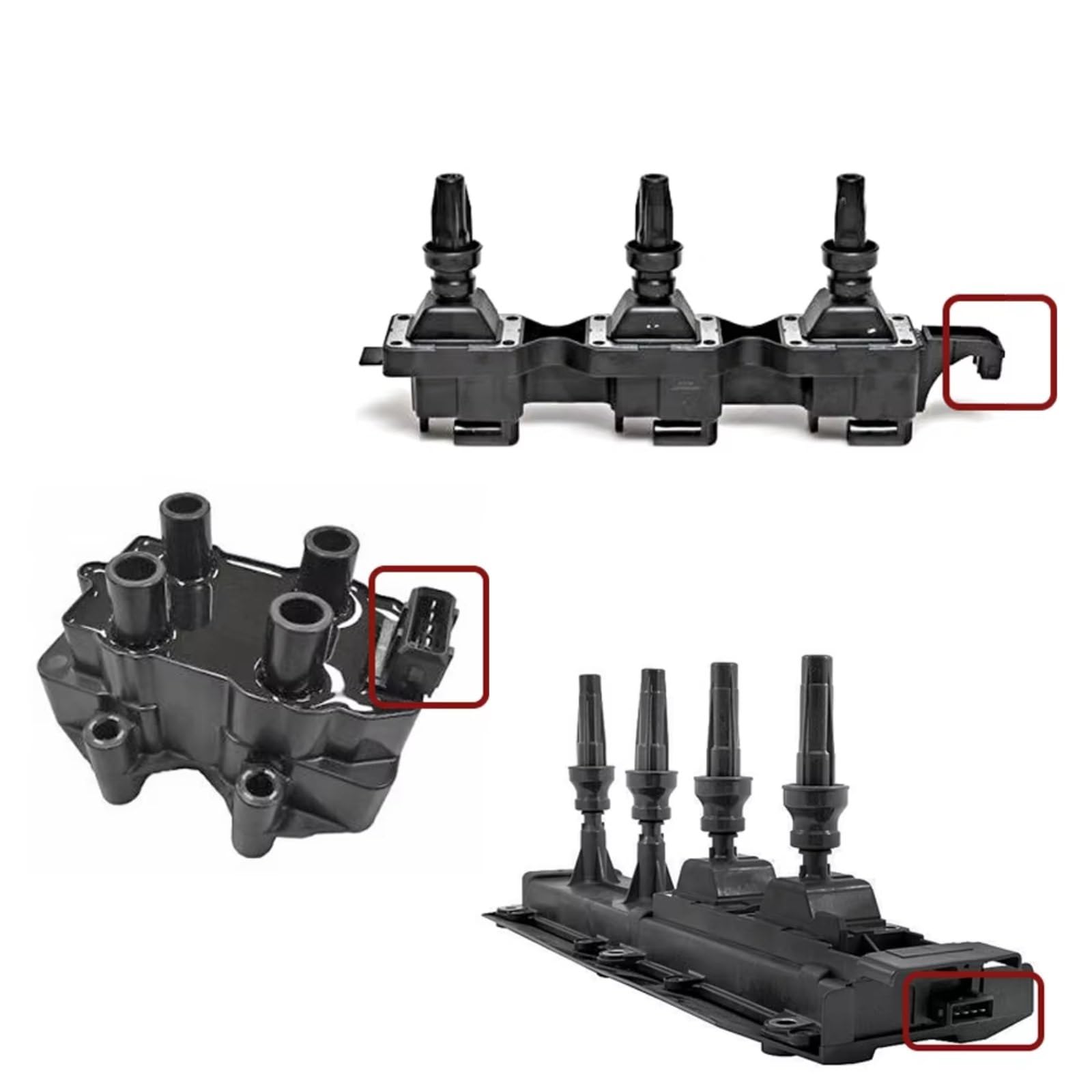 Kfz-Stecker für Peugeot 205 206 306 405 406 607 806 605 4-poliger Zündspulenstecker Kabelbaum Teile 9629210680 0221503025 (10 Stück)