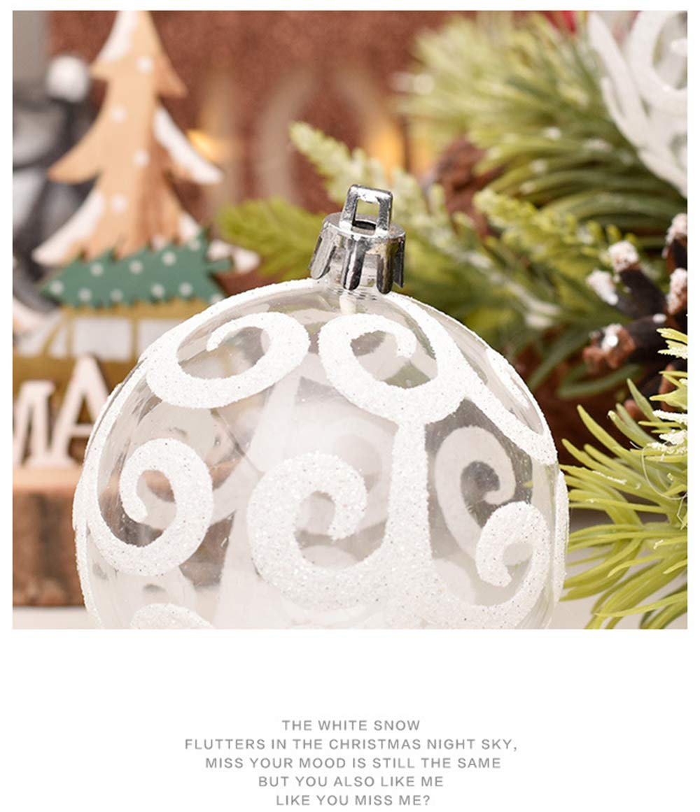 Weihnachtsbaum-Dekorationskugel-Set, transparente Weihnachtskugeln, Familienfest, Hochzeit, Zusammenkünfte, Dekoration, bruchsicher, 6 cm, 5 Stück