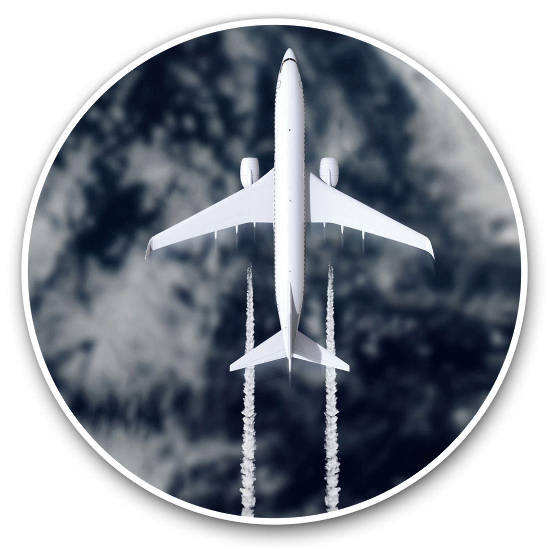 Destination Vinyl Ltd Flying Jet Airplane Sky Holiday Pilot 16468 Vinyl Stickers (Set Of 2) 7.5Cm - Flying Jet Airplane Sky Holiday Pilot #16468