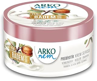 Arko NEM Luxurious Moisturising Cream | Almond Milk Formula | 250Ml Tub | Lightweight Suitable For Daily Use