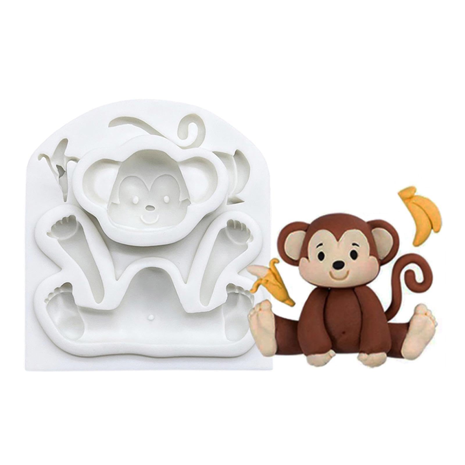 Molde de silicona para fondant, vaca mono, jirafa, elefante, león, hipopótamo, molde de silicona para azúcar, herramientas de resina, molde para hornear magdalenas, fondant, herramientas de decoración