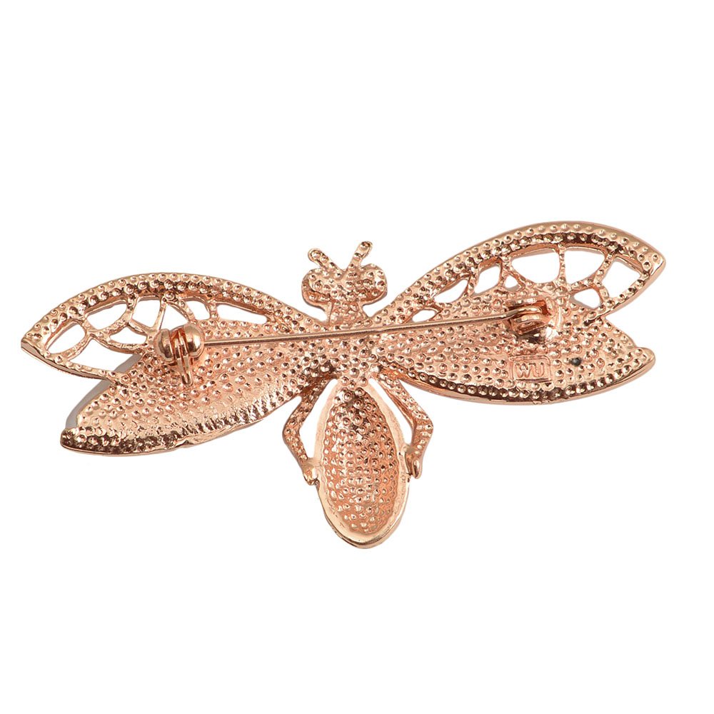 Elegant Floral Brooch Pin in Gold Tone