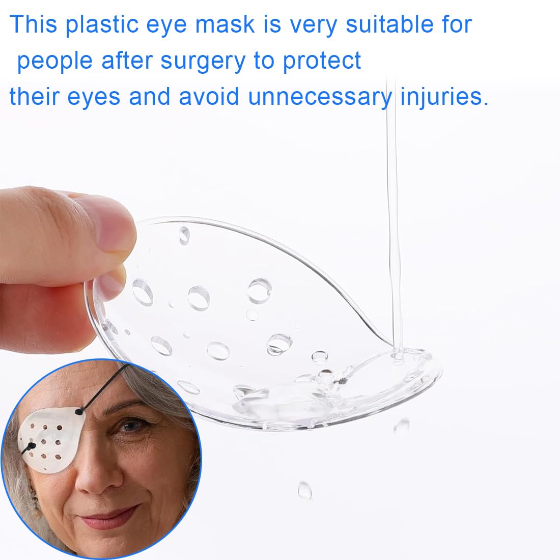 EIHI 4pcs Maschera oculare trasparente, conchiglia protezione occhi maschera oculare porosa in plastica con retrattile, traspirante maschera oculare, traspirante per uomini e donne