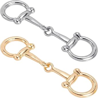 2 PCS Horsebit Silk Scarf Buckle, Simple and Elegant Horsebit Clasp, Scarf Ring for Women Gold, Silver