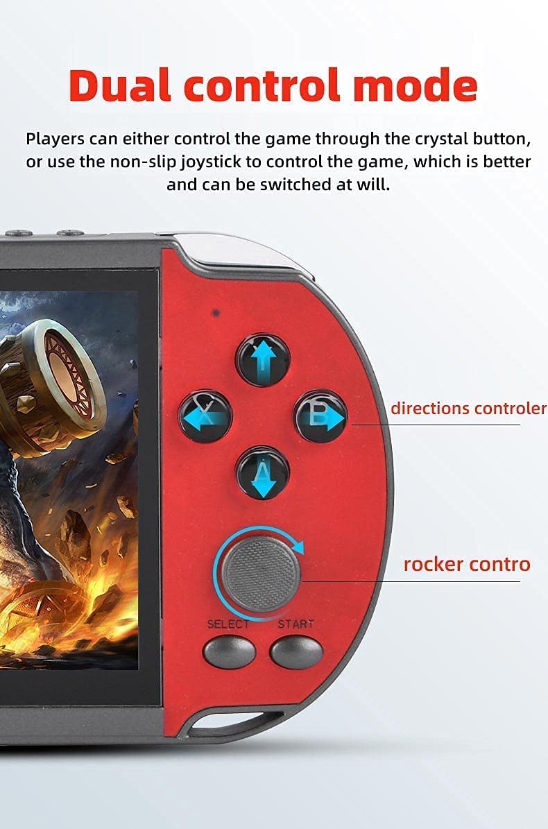 Console di Gioco Portatile Casual con Schermo HD da 5,1 Pollici con 9000 Giochi Vodeo Integrati Gioco Portatile Retro Nostalgico Mp3 Mp4 Uscita AV per Gioco TV, Regalo di Natale per Bambini