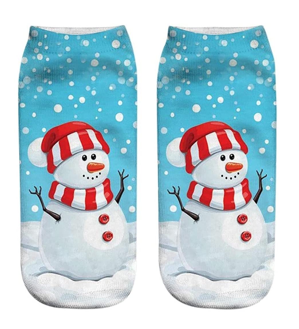 Skarpety Ciepłe 4 Pary Śmieszne Skarpetki Unisex Casual 3D Drukowane Skarpety Świąteczne Śliczne Skarpetki Z Głębokim Dekoltem Wygodne! Skarpety Zimowe