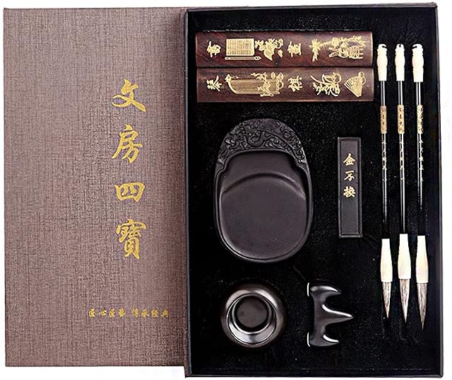 ANCLLO 10 Pcs Chinese Calligraphy Brushes Gift Calligraphy Sumi Brush Chinese Brushes Set for Beginners