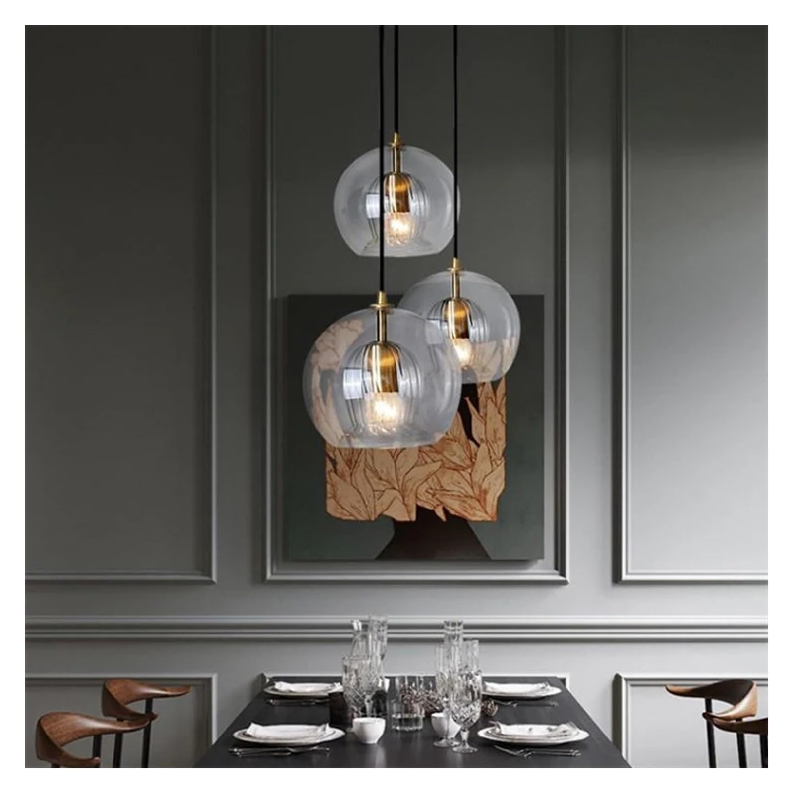 Genérico Lámparas de araña, Lámpara colgante de cristal calabaza, lámpara comedor, decoración muebles cocina nórdica, accesorios iluminación LED techo, Compatible with colgar(25cm)