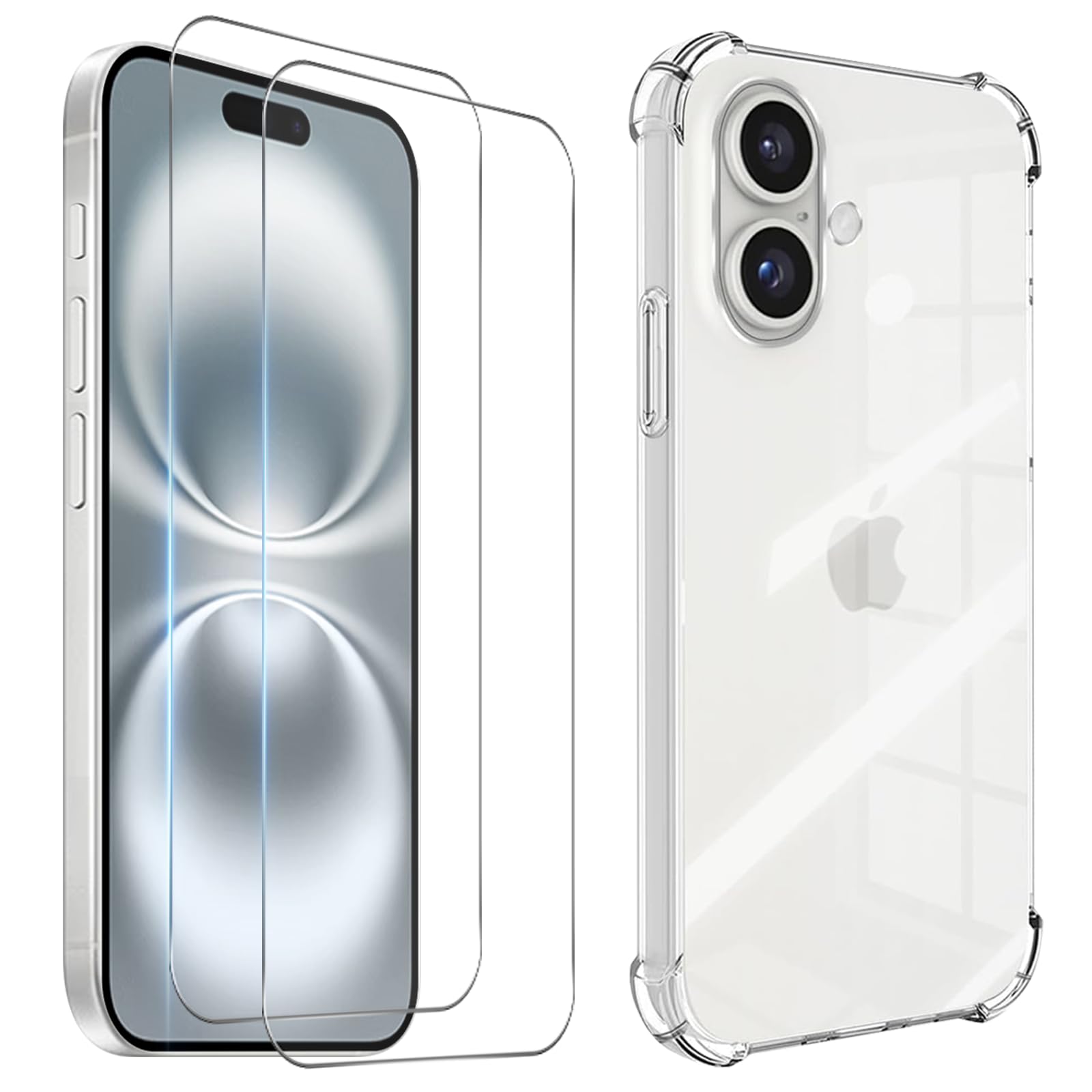 Amazon | 対応 iPhone 16 Plus フイルム (2枚入り) + ケース iPhone16