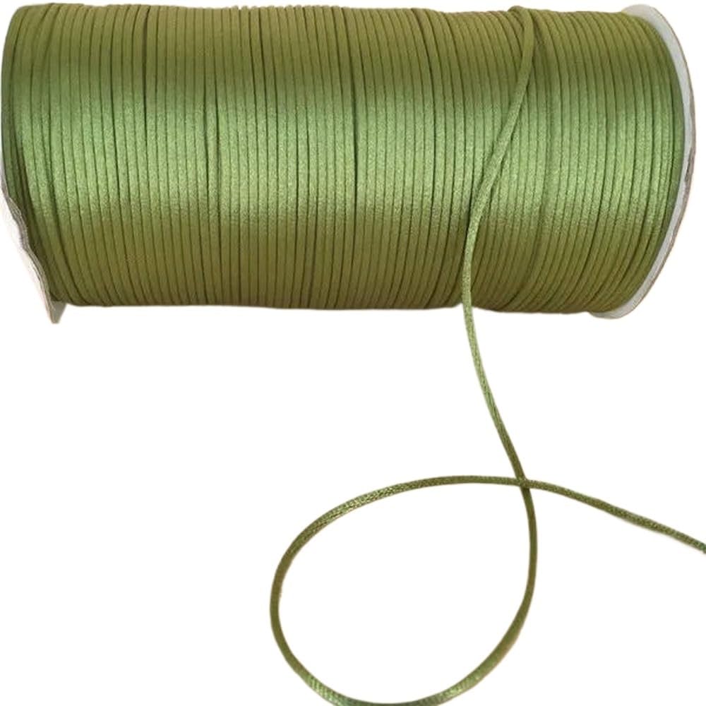 Sznurki do koralików, Pleciony sznurek do makramy 2mm wielokolorowy 10-225m(Moss Green 214,225meters whole roll)