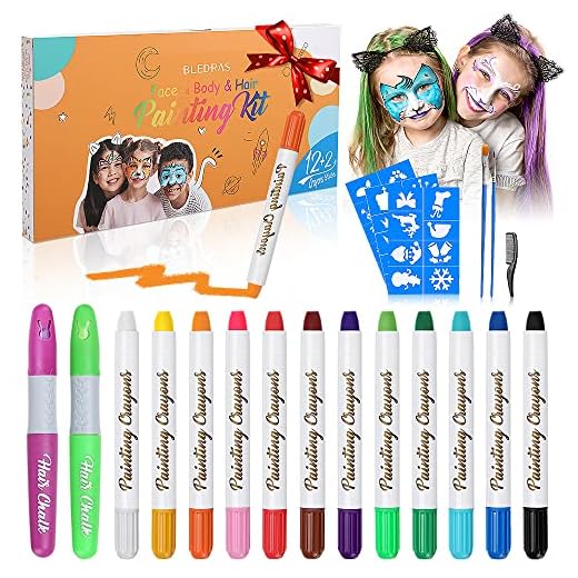 Pinturas Cara para Niños, Bledras 14 Colores Pinturas para La Cara Set, Pinturas Cara Carnaval, Hipoalergenicas, Lavable, Pintura Corporal Embarazadas, Ideal para Halloween/Navidad/Cosplay