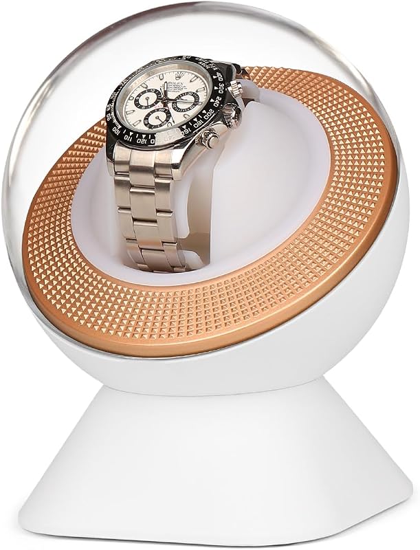 Enrollador de Reloj Individual Ultra Silencioso para Rolex con Iluminación LED Ambiental - Regalo para Hombres, Caja de Almacenamiento de Reloj Automático con una Almohada para Reloj, Motor Silencioso para Relojes Mecánicos