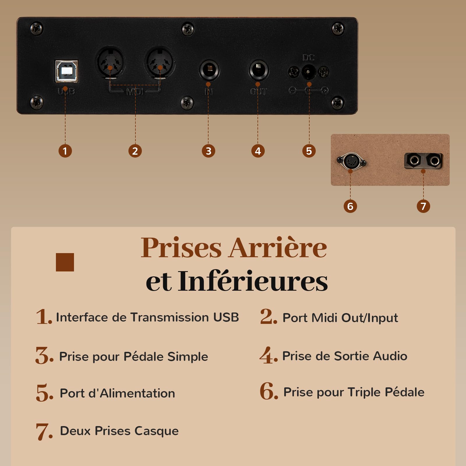 COSTWAY Piano Numérique 88 Touches avec Tiroir & Pupitre Amovible, Clavier Piano Électrique avec 3 Pédales & Enregistrement & Lecture, Haut-Parleurs, USB MIDI, 800 Tonalités pour Débutants
