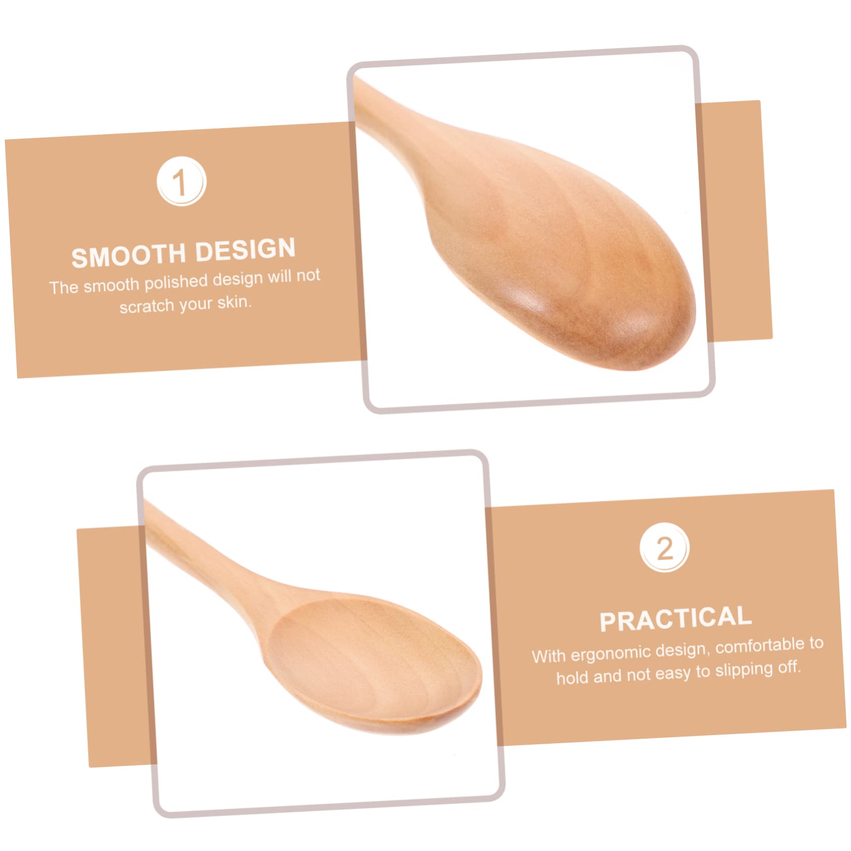 SOLUSTRE 6Pcs Wooden Soup Spoons for Insulation Spoons Long Handle Kitchen Utensils Comfortable and Easy to Clean for Soups and Stews