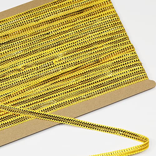 Dlboboai Triangle Gold Sequins Lace Trim Polyester Braided Ribbon 15 Yards 10Mm Wide Lace Trim For Sewing Crafts Clothing Curtains Accessories Lampshade Home Diy Decoration (Yellow, 10Mm Wide) #TOP28