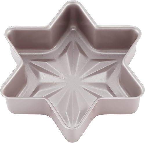 CHEFMADE Molde para pasteles en forma de estrella, superficie de diamante antiadherente de 8 pulgadas, utensilios para hornear pan y carne para
