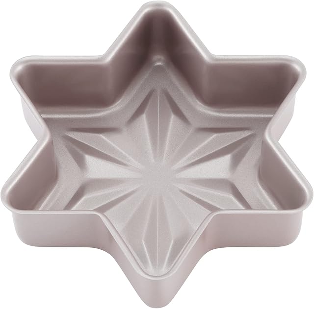 CHEFMADE Star-Shaped Cake Pan, 8-Inch Non-Stick Diamond Surface Cake Bread and Meat Bakeware for Oven and Instant Pot Baking (Champagne Gold)