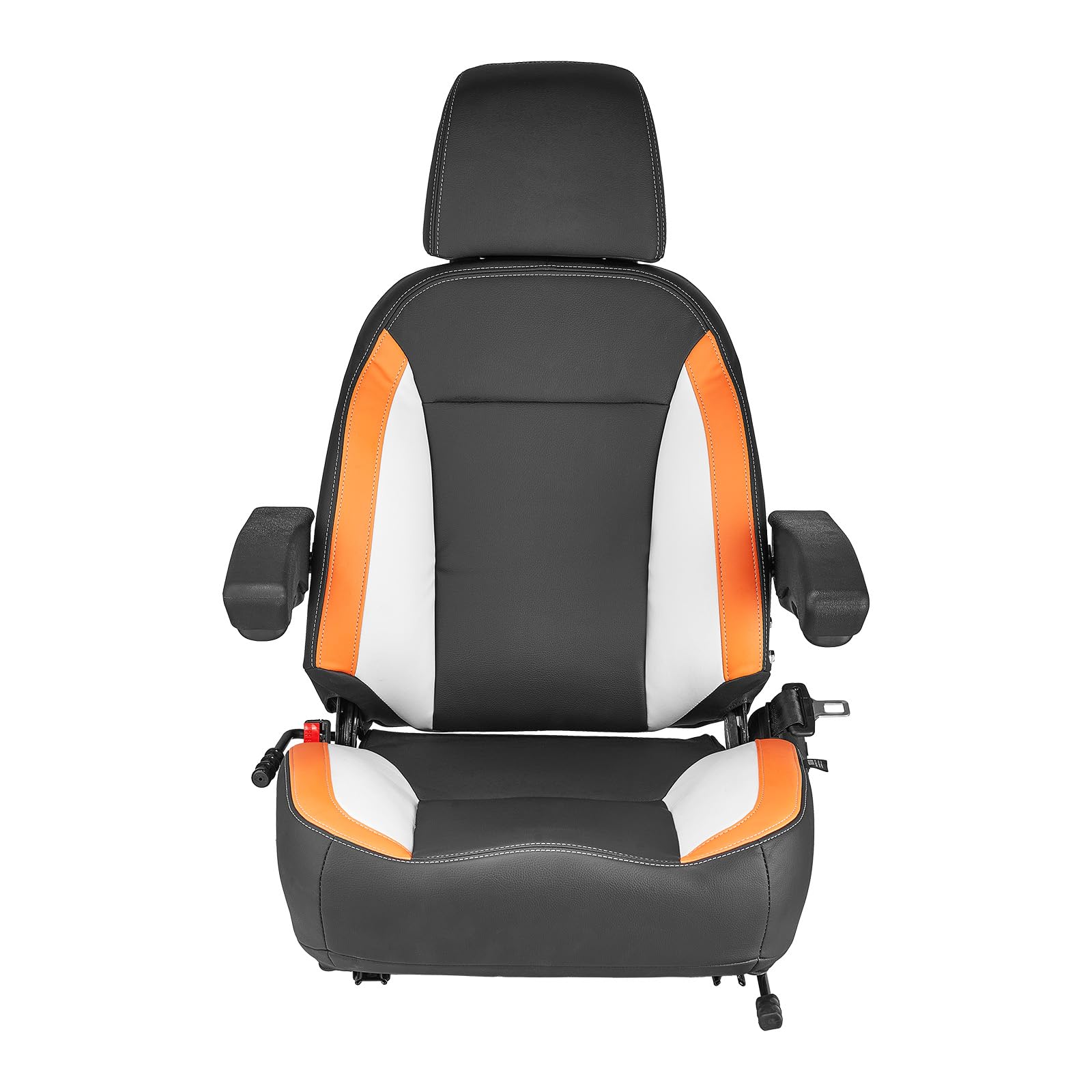 VEVOR Asiento Universal para Carretilla Elevadora 52 x 59 x 82 cm Asiento con Respaldo Ajustable, Reposabrazos, Reposacabezas y Cinturón de Seguridad, Microinterruptor, para Cortadora de Césped — view 9