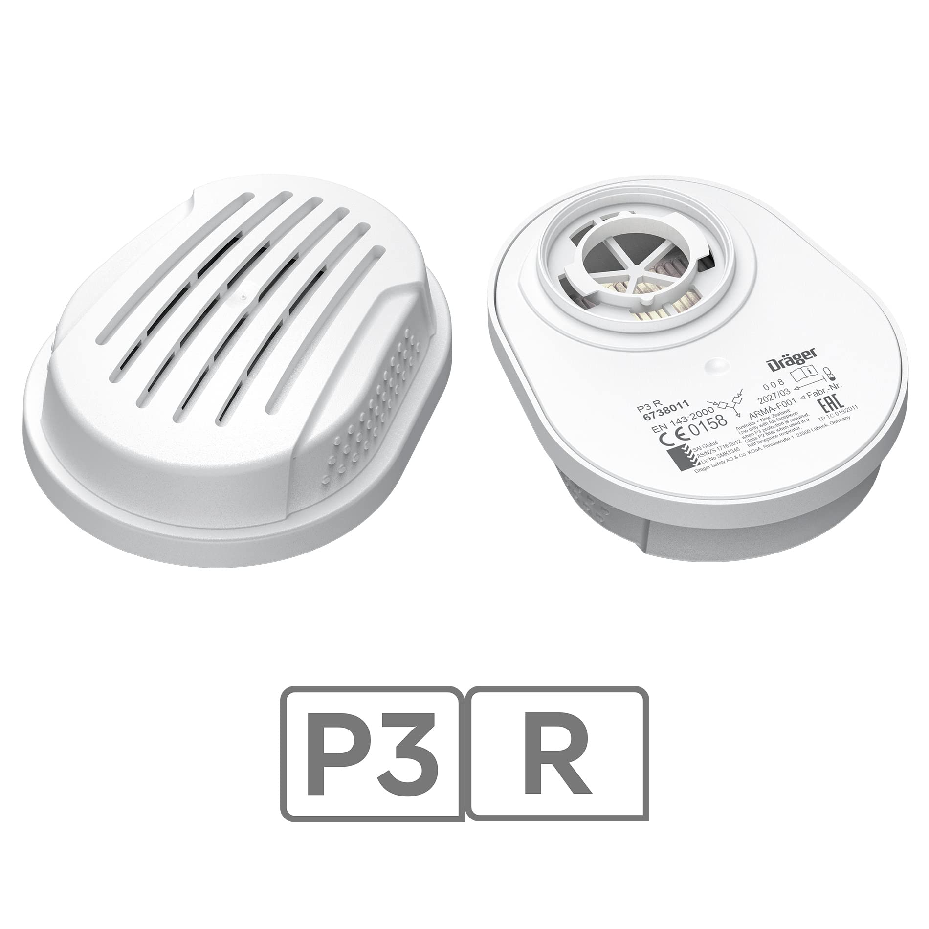 Dräger Juego de media máscara X-plore 3300 con filtro de partículas P3 R y gafas de protección X-pect 8320, para artesanos y aficionados al bricolaje contra polvo/partículas finas