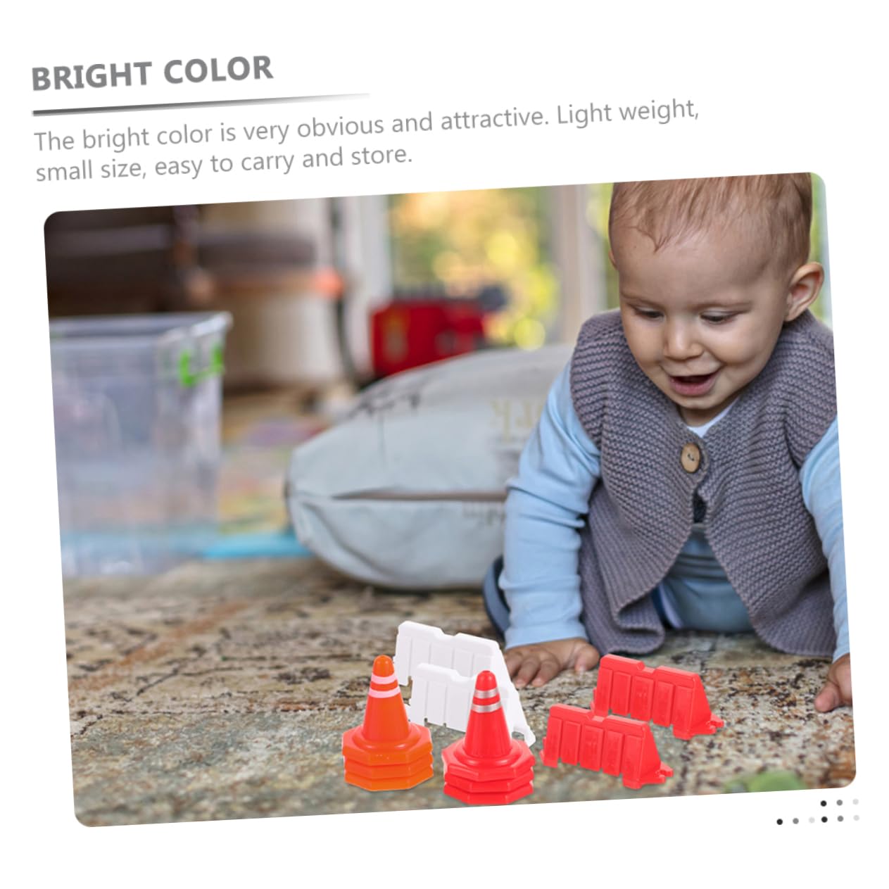 VICASKY 50Pcs Mini Traffic Cones and Roadblocks Simulation Traffic Sign Models for Durable Educational for Enhancing Traffic Knowledge and Parent Interaction