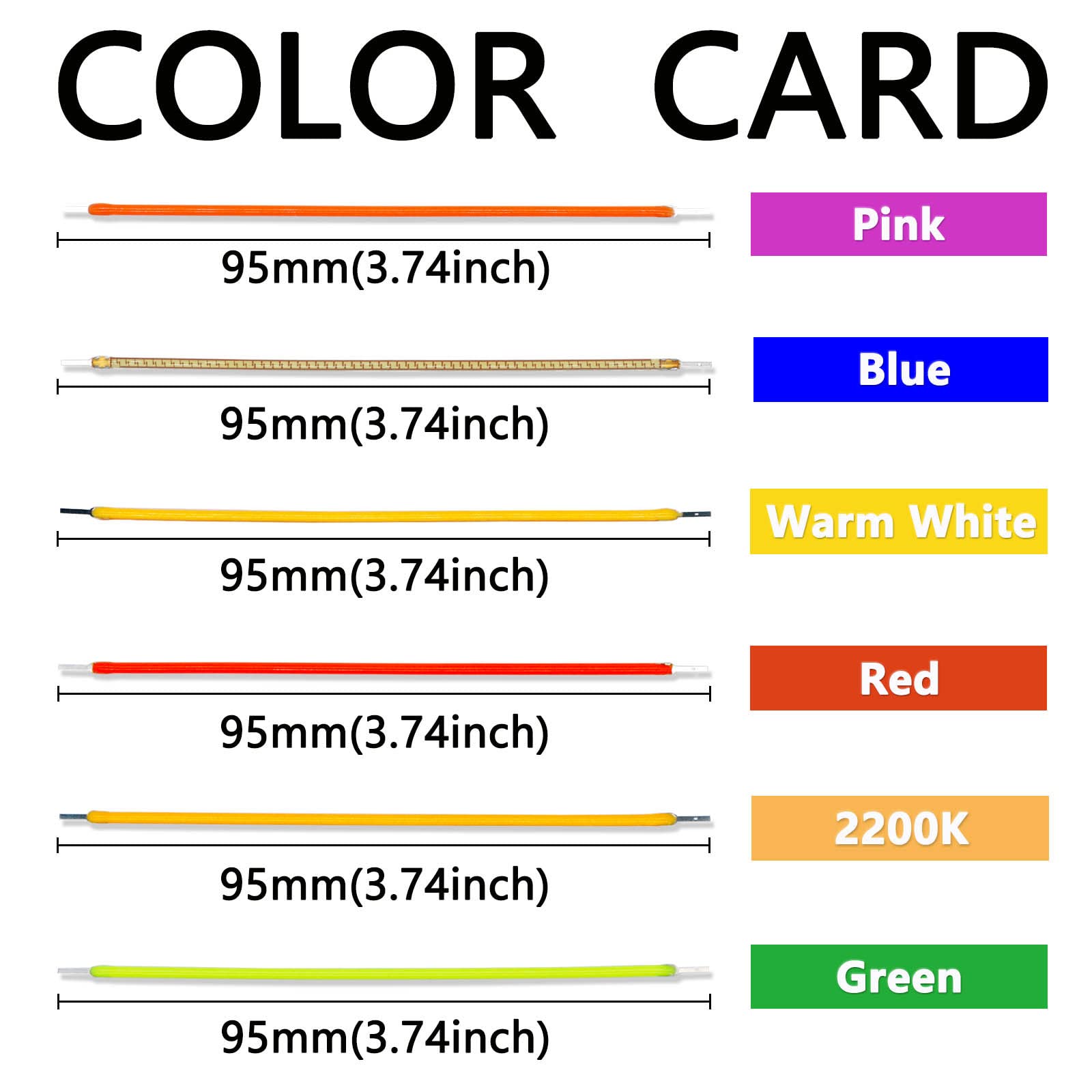 Led Soft Silament DC3V 80mm 95mm 130mm Lunghezza Lampadina Edison LED Diodi Filamento Flessibile Lampada Decorativa Fai Da Te,bianco Freddo 6500k,130 Mm (5,12 Pollici) 10 P
