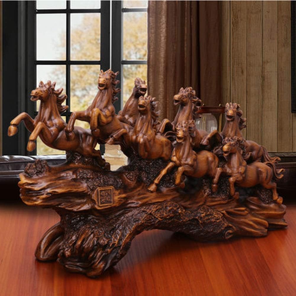 8 馬の像、樹脂オーナメント 幸運の風水 馬の彫刻 ベスト 新築祝い