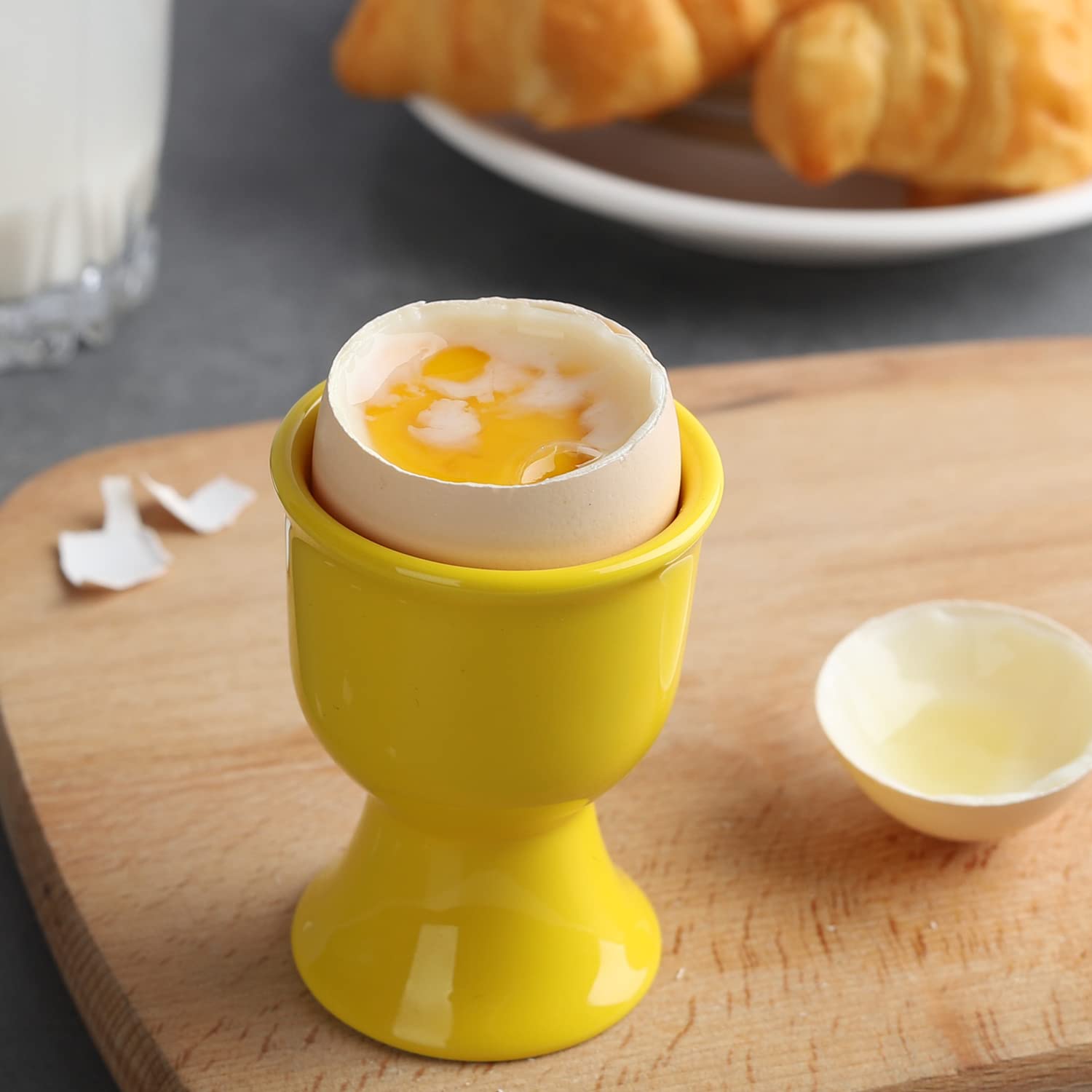 Ceramic Egg Cups Set of 6 Porcelain Egg Stand Holders for