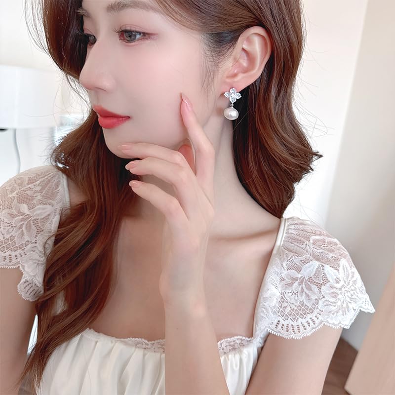 Perles de fleur de moissanite en boucles d'oreilles pour votre mariage - 6