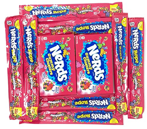 Nerds Gummy Clusters & Nerds Rainbow Rope Variety Pack (Variety Pack of 10)