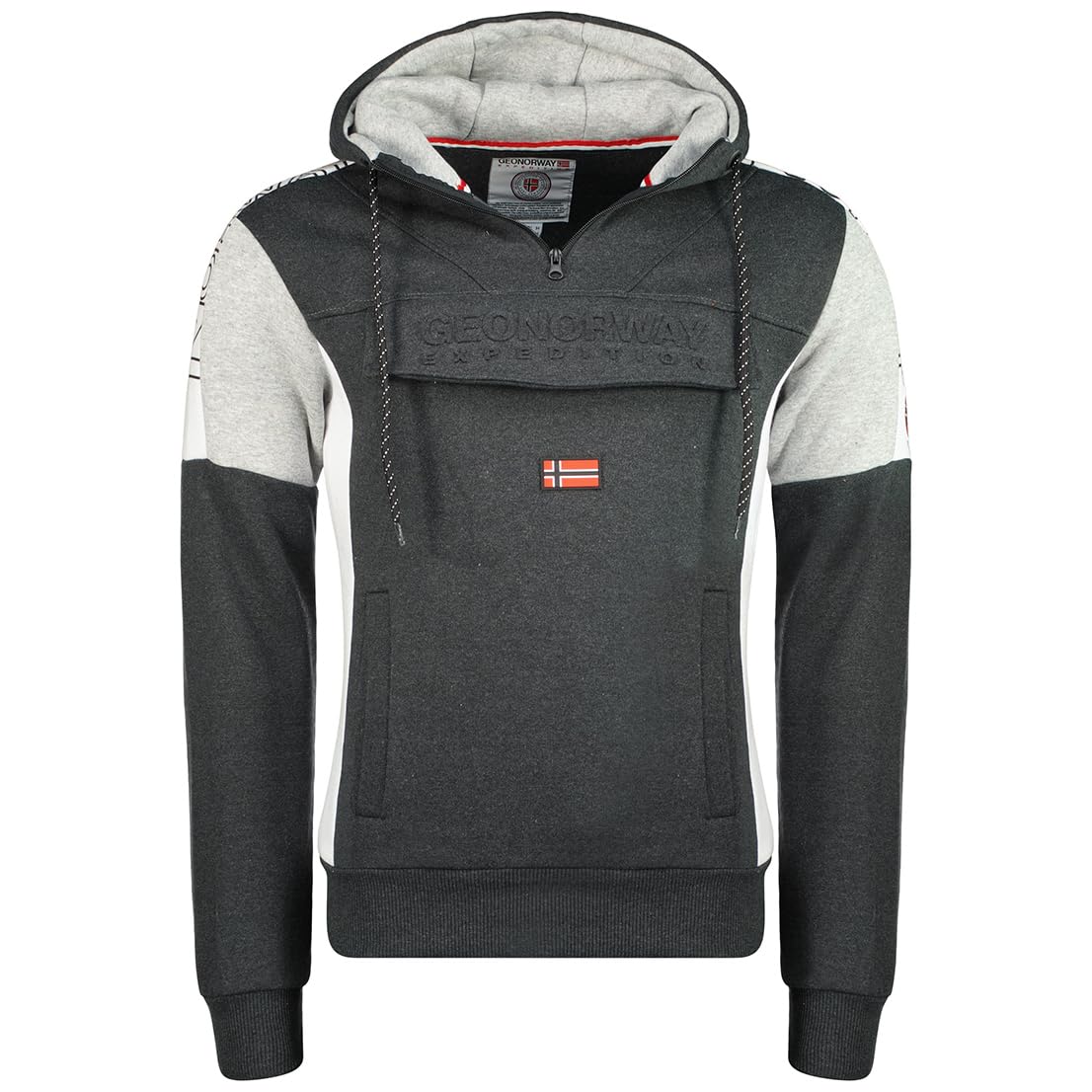 Geographical Norway Men's Fago Hooded Sweatshirt, Gris Fonce, M