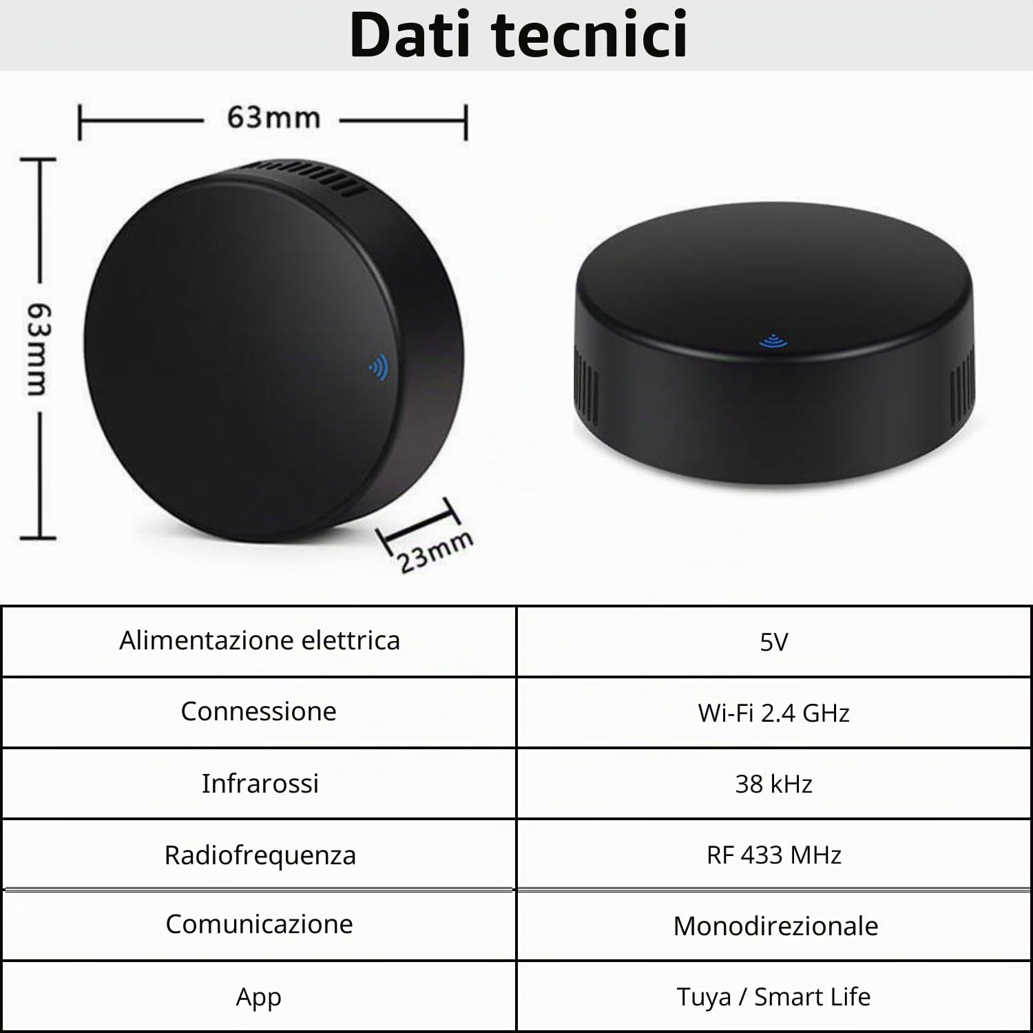 Telecomando WIFI IR RF Tuya Smart life per aria condizionata