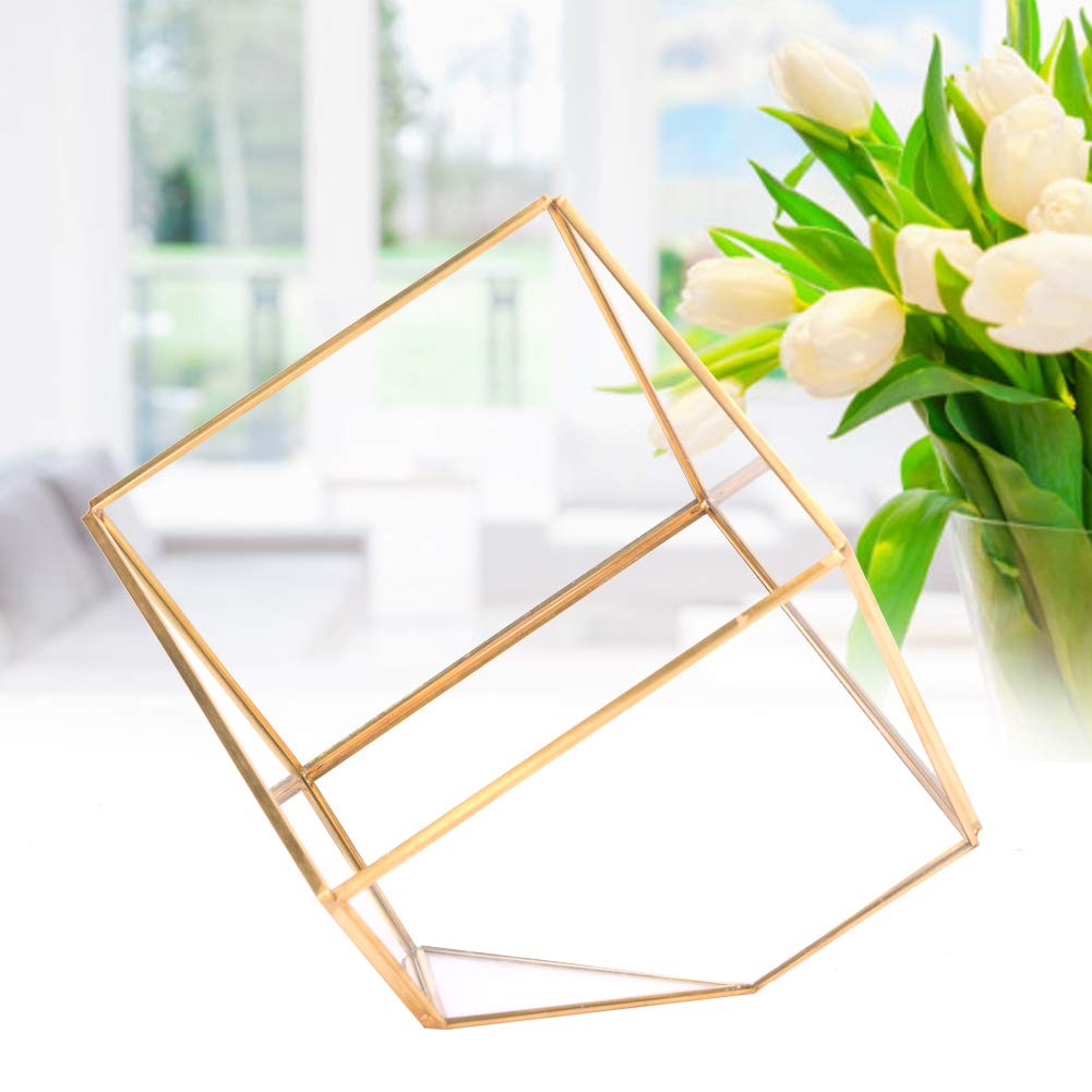 Terrario per piante in vetro, a forma di casa geometrica, kit con coperchio, per lumache grasse, felci, muschio, fioriera ad aria, serra in vetro per interni, decorazione per casa, giardino, ufficio