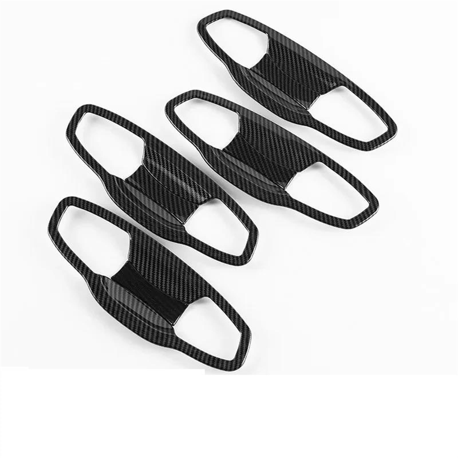 Noheeu Carbon D Carbon Fiber Chrome Car Side Door Handle Cover Bowl Trim Sticker Styling Accessories For Skoda For Kodiaq 2017-2023(Carbon D)