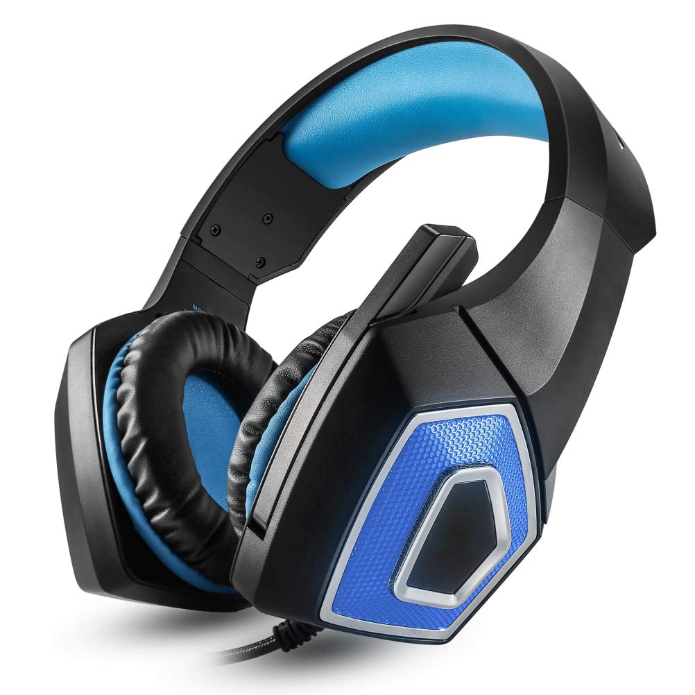 Gaming Headset Stereo Gaming Headset Comfortable Head-Mounted Computer Accessories Luminous Headphones Black Blue