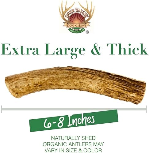 Miniatura 3 de Deer Valley - Cuernos masticables prémium (XL individual, 6-8 pulgadas), hueso de larga duración para razas de perros grandes y masticadores