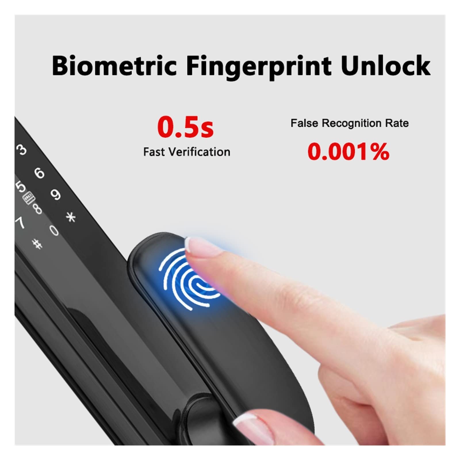 Tuya WiFi Smart Türschloss TT Schloss Fingerprint Lock Auto Elektronische Biometrische for Home Einfache Hohe Sicherheit(22x147mm,TT Lock Version)