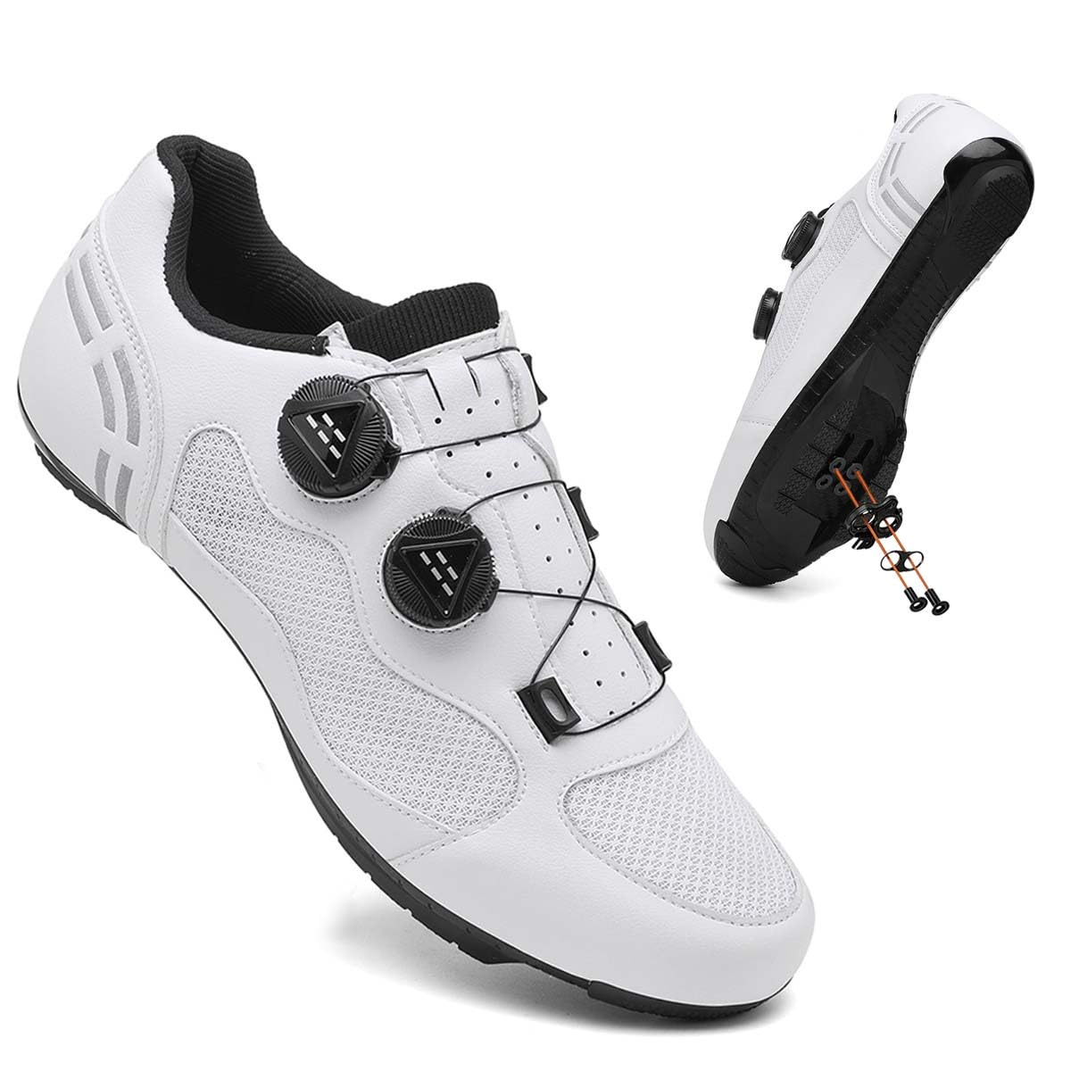 Zapatillas de Ciclismo Montaña Exterior para Hombre Zapatos Bicicleta Respirables Antideslizantes Unisex Adulto Compatible con SPD Pedales 2 Tornillos con Calas