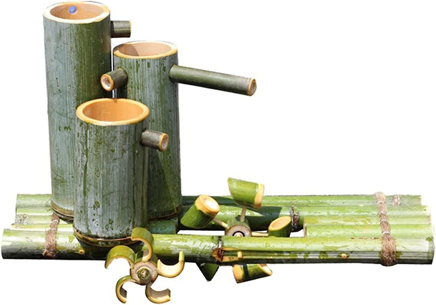 RALIRA Bamboo Water Feature Solar,Bamboo Fountain Kit Solar
