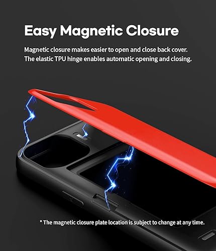 Miniatura 12 de GOOSPERY Parachoques magnético para puerta compatible con iPhone 13, funda tipo cartera con tarjeta, cierre automático de fácil imán, protección