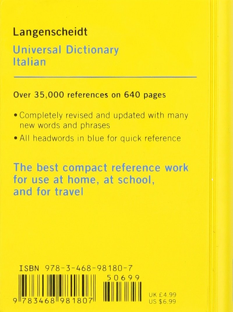 Langenscheidt Universal Dictionary Italian: Italienisch-Englisch/Englisch-Italienisch: Italian-English / English-Italian. 35,000 references (Langenscheidt Universal Dictionaries)