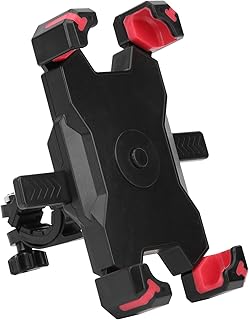 Nimomo Soporte de teléfono para bicicleta, soporte giratorio para teléfono con una tecla, soporte de navegación para coche, a prueba de golpes, color rojo