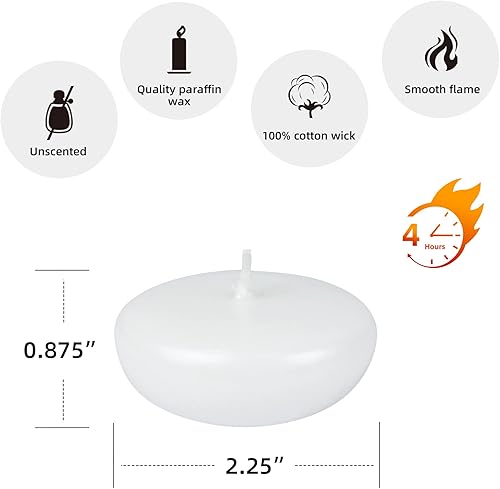Miniatura 5 de Velas plegables de 24 piezas, 2.25 pulgadas, blanco perla