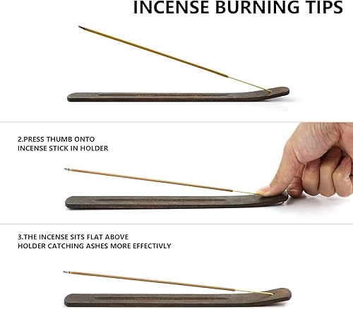Miniatura 5 de Fragancias de incienso de salvia blanca - Hi - Paquete de 100 inciensos aromáticos con soporte de palo de incienso de madera para hogar templos y