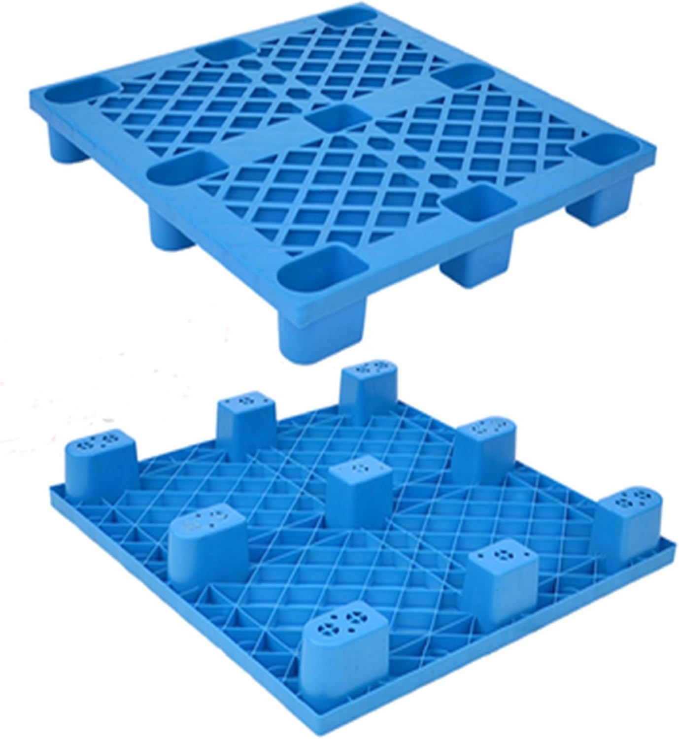 EMYJAY Lightweight Plastic Tray，Moisture Proof Cargo Pallet Cargo Pallet Pallets Mesh Design to Ensure Good Air Circulation Favorable Storage of Goods (Color : Blue, Size : 80x100cm)