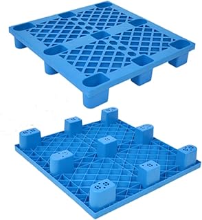 Lightweight Plastic Tray，Moisture Proof Cargo Pallet Cargo Pallet Pallets Mesh Design to Ensure Good Air Circulation Favorable Storage of Goods (Color : Blue, Size : 90x110cm)