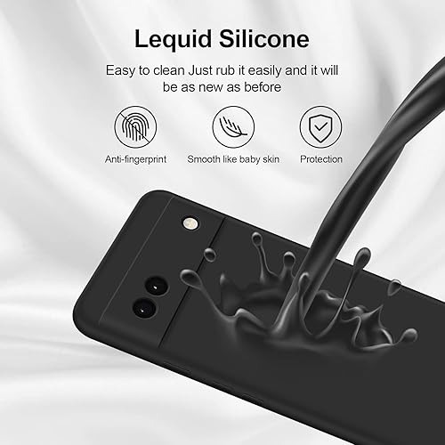 Miniatura 4 de GiiYoon Funda de silicona compatible con Google Pixel 6A, funda de cuerpo completo suave al tacto con protección de cámara, funda a prueba de golpes