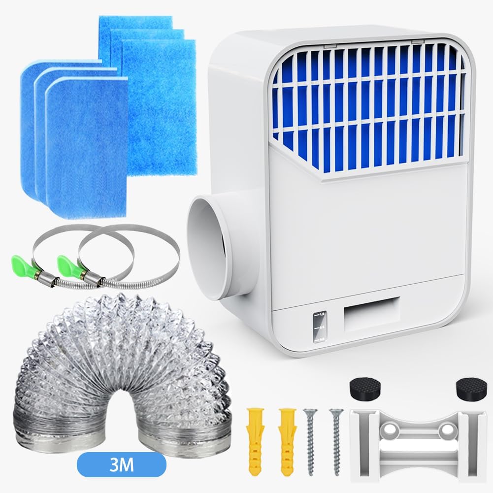 Aozzy 3 in1 Electric Dryer Vent kit indoor With Stainless Steel Screen Filter for Inside the House Effectively captures lint vac and hair to improve air quality ventless dryers renters and homeowners