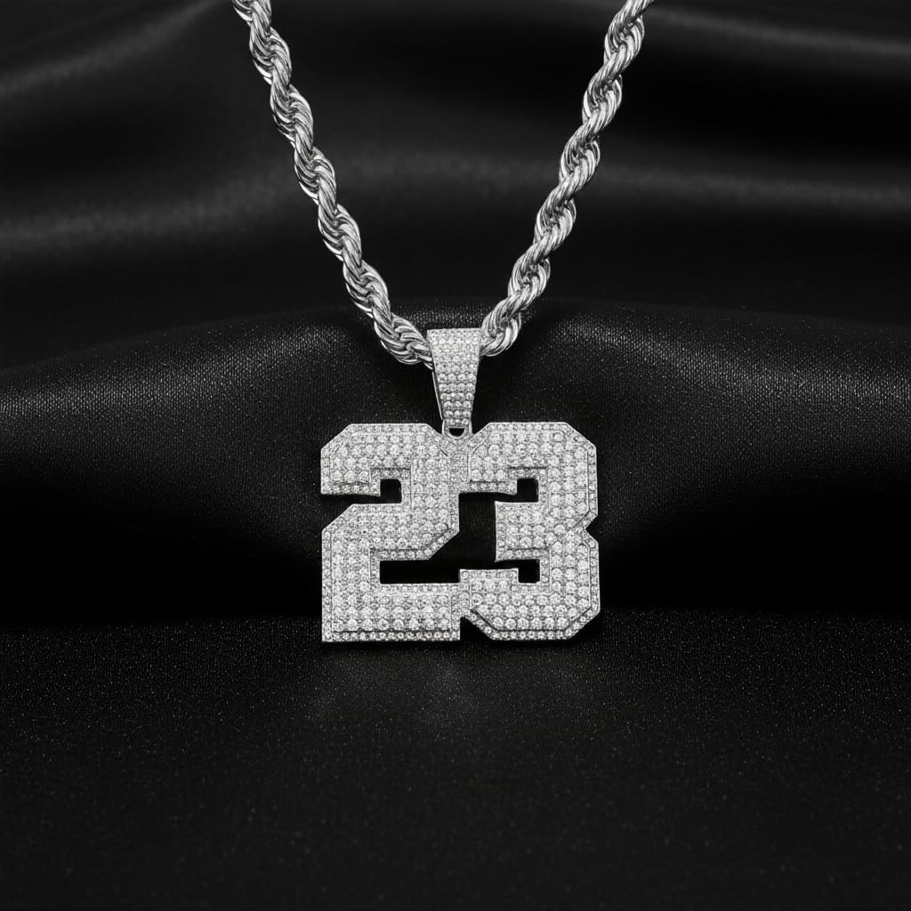Techno Pave Men's Iced-Out Basketball Pendant with Rope Chain – Sports-Inspired Hip-Hop Necklace - Image 6