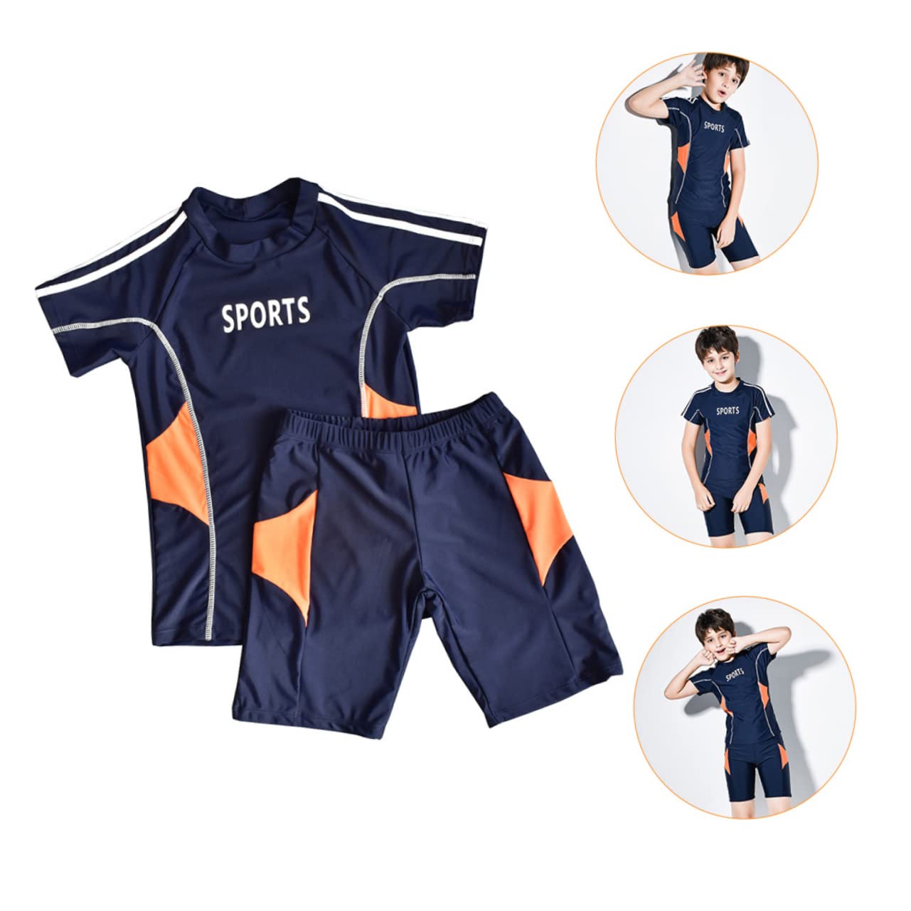 iplusmile Maillot de Bain Deux Pièces Garçon Protection Solaire avec Chapeau pour Plage et Activités Aquatiques
